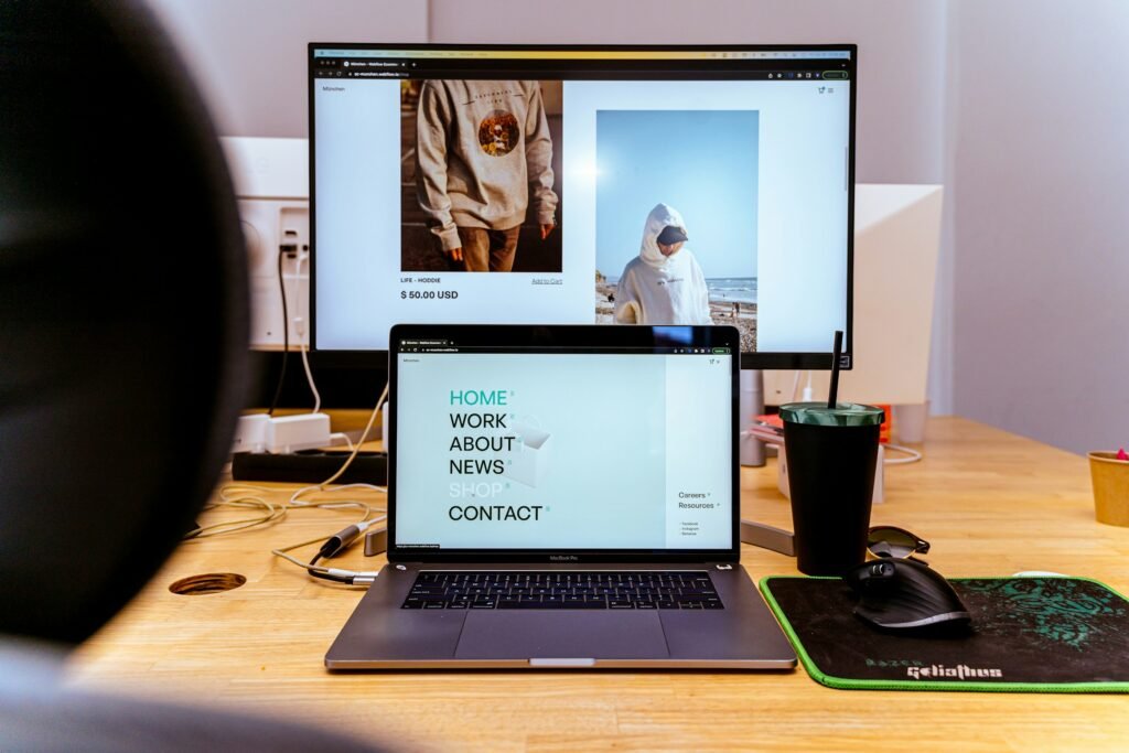 CMS dashboard interface for a business website