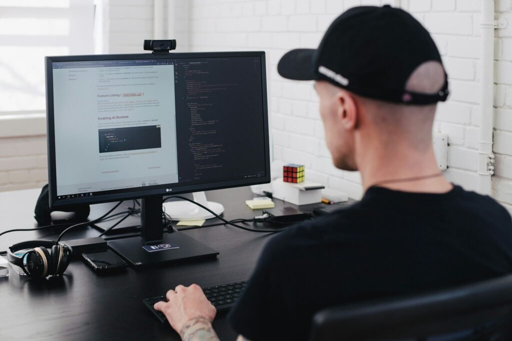 Web designer working to improve the SEO of a website