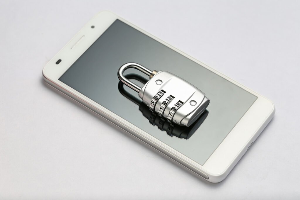 Health tech mobile app interface with security icons representing HIPAA compliance in MVP development